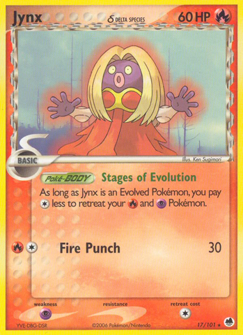 Jynx (17/101) (Delta Species) [EX: Dragon Frontiers] - Comfy Hobbies