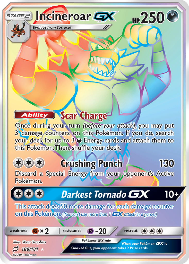Incineroar GX (188/181) [Sun & Moon: Team Up] - Comfy Hobbies