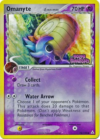 Omanyte (74/110) (Delta Species) (Stamped) [EX: Holon Phantoms] - Comfy Hobbies