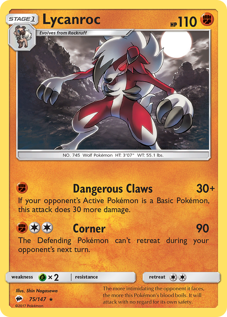 Lycanroc (75/147) [Sun & Moon: Burning Shadows] - Comfy Hobbies