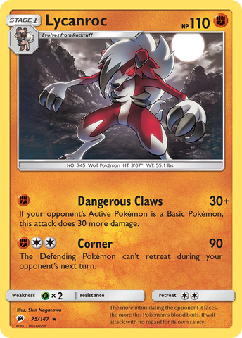 Lycanroc (75/147) [Sun & Moon: Burning Shadows] - Comfy Hobbies