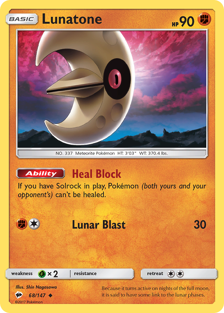 Lunatone (68/147) [Sun & Moon: Burning Shadows] - Comfy Hobbies