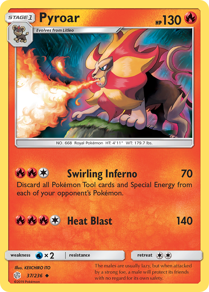 Pyroar (37/236) [Sun & Moon: Cosmic Eclipse] - Comfy Hobbies