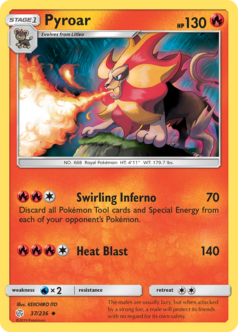 Pyroar (37/236) [Sun & Moon: Cosmic Eclipse] - Comfy Hobbies