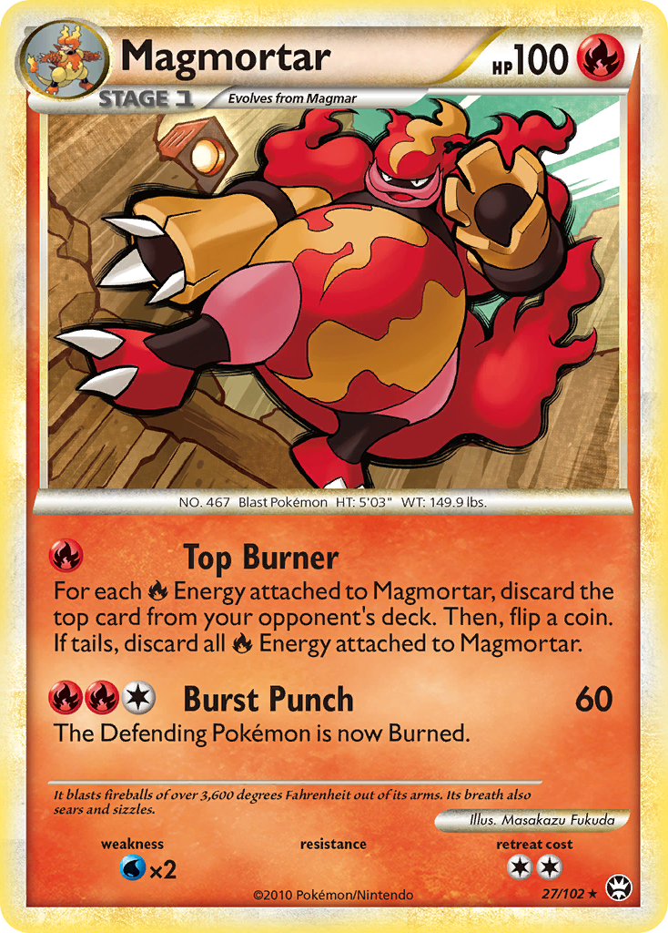 Magmortar (27/102) [HeartGold & SoulSilver: Triumphant] - Comfy Hobbies