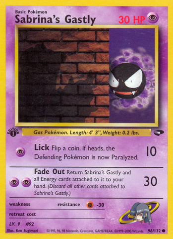 Sabrina's Gastly (96/132) [Gym Challenge 1st Edition] - Comfy Hobbies