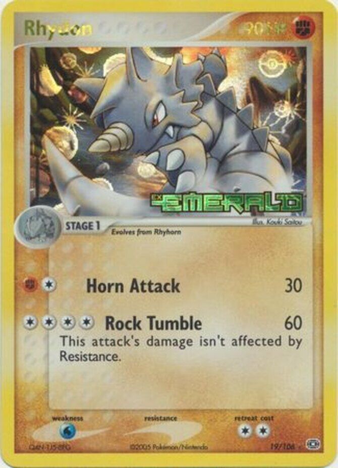 Rhydon (19/106) (Stamped) [EX: Emerald] - Comfy Hobbies