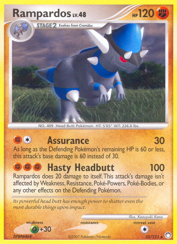 Rampardos (33/123) (Cosmos Holo) (Theme Deck Exclusive) [Diamond & Pearl: Mysterious Treasures] - Comfy Hobbies