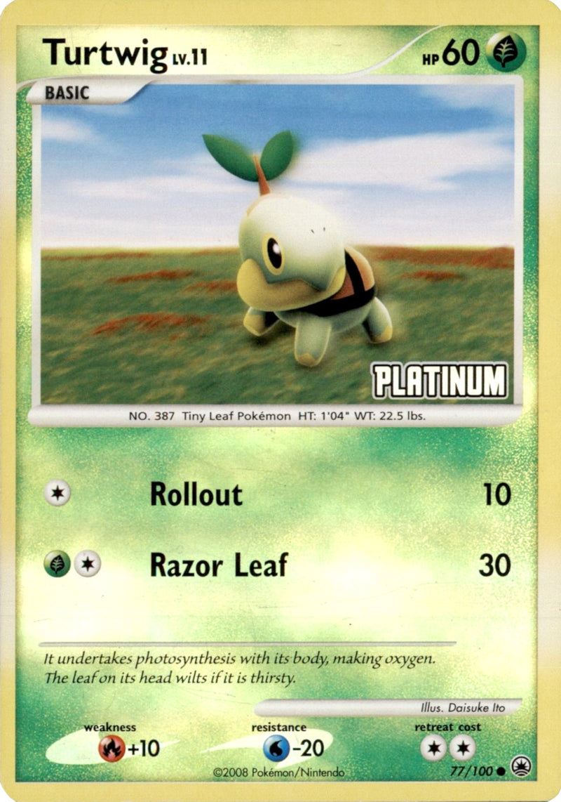 Turtwig LV.11 (77/100) (Platinum) [Burger King Promos: 2008 Collection] - Comfy Hobbies