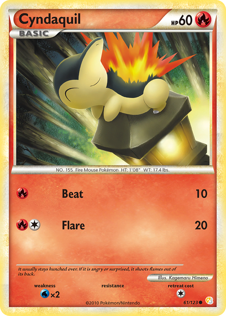 Cyndaquil (61/123) [HeartGold & SoulSilver: Base Set] - Comfy Hobbies