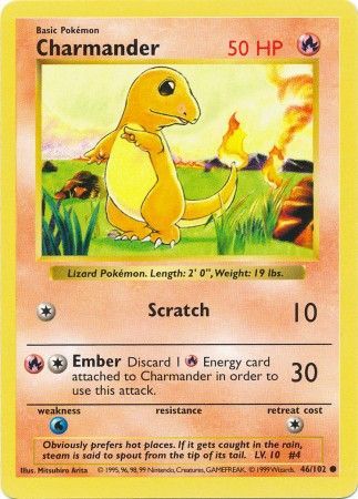 Charmander (46/102) [Base Set Shadowless Unlimited] - Comfy Hobbies