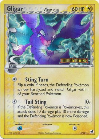 Gligar (16/101) (Delta Species) (Stamped) [EX: Dragon Frontiers] - Comfy Hobbies