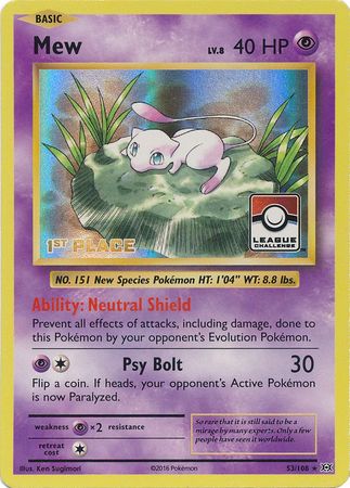 Mew (53/108) (League Promo 1st Place) [XY: Evolutions] - Comfy Hobbies
