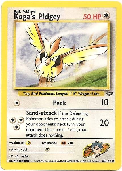 Koga's Pidgey (80/132) [Gym Challenge Unlimited] - Comfy Hobbies