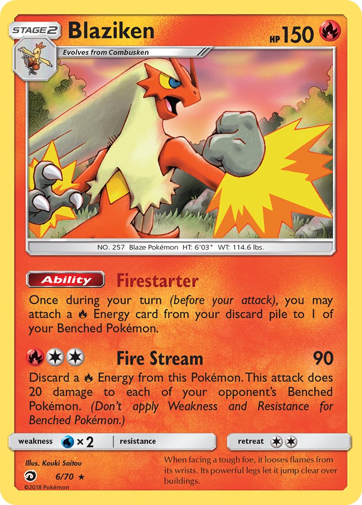 Blaziken (6/70) (Theme Deck Exclusive) [Sun & Moon: Dragon Majesty] - Comfy Hobbies