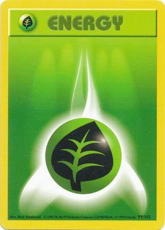 Grass Energy (99/102) [Base Set Shadowless Unlimited] - Comfy Hobbies