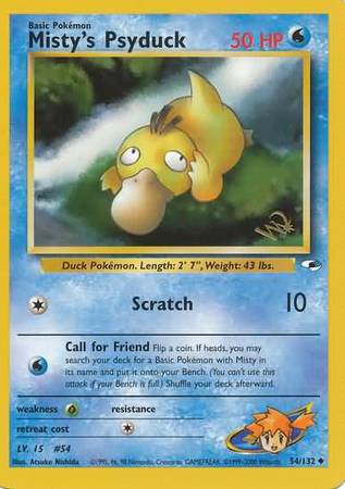 Misty's Psyduck (54/132) (W Stamped Promo) [Gym Heroes Unlimited] - Comfy Hobbies