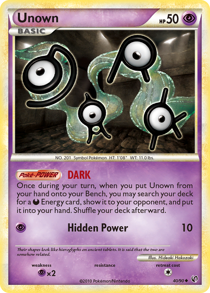 Unown (40/90) [HeartGold & SoulSilver: Undaunted] - Comfy Hobbies