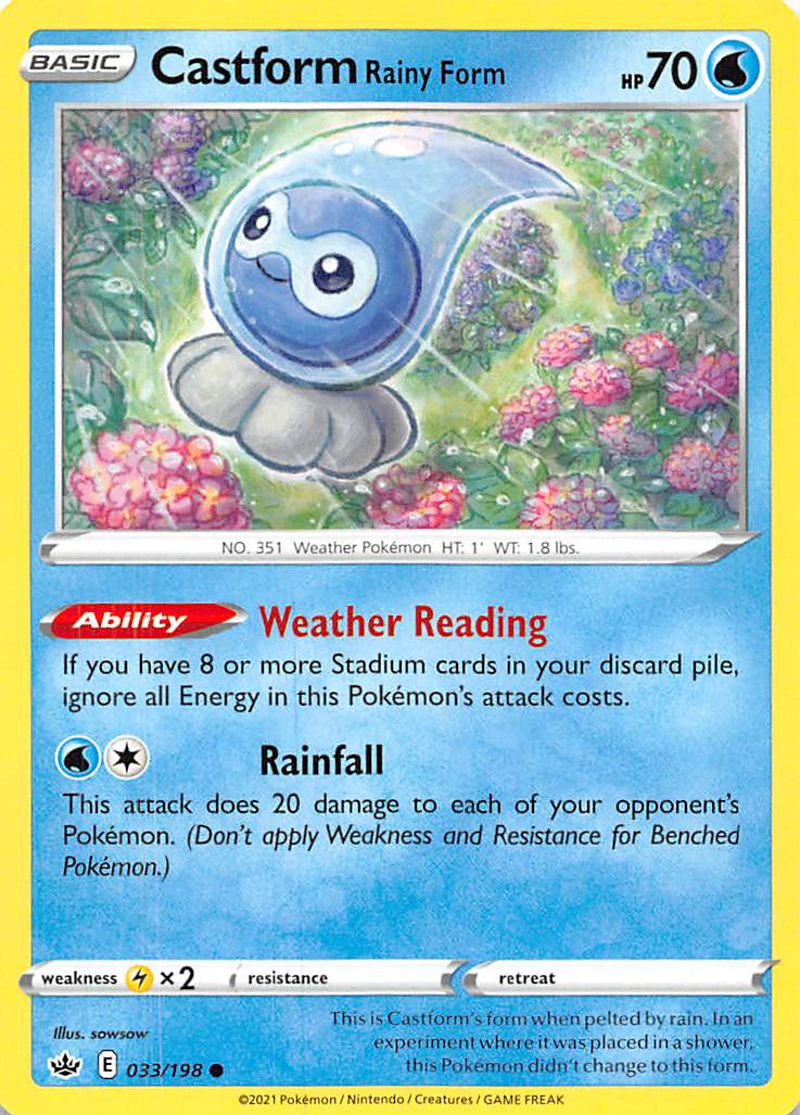 Castform Rainy Form (033/198) [Sword & Shield: Chilling Reign] - Comfy Hobbies