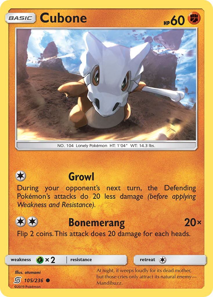 Cubone (105/236) [Sun & Moon: Unified Minds] - Comfy Hobbies