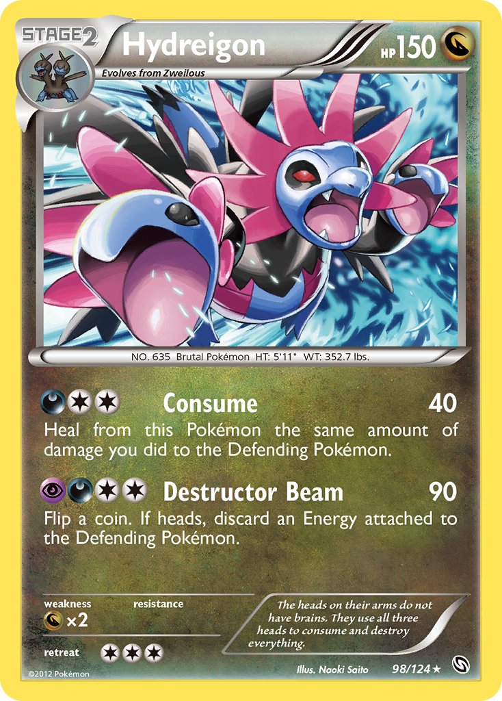 Hydreigon (98/124) (Cracked Ice Holo) (Theme Deck Exclusive) [Black & White: Dragons Exalted] - Comfy Hobbies