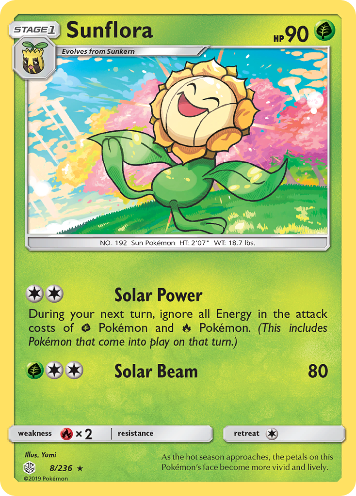 Sunflora (8/236) [Sun & Moon: Cosmic Eclipse] - Comfy Hobbies