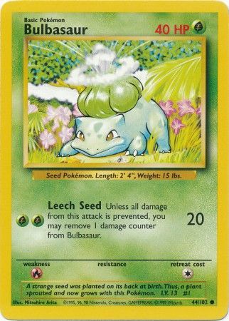 Bulbasaur (44/102) [Base Set Unlimited] - Comfy Hobbies