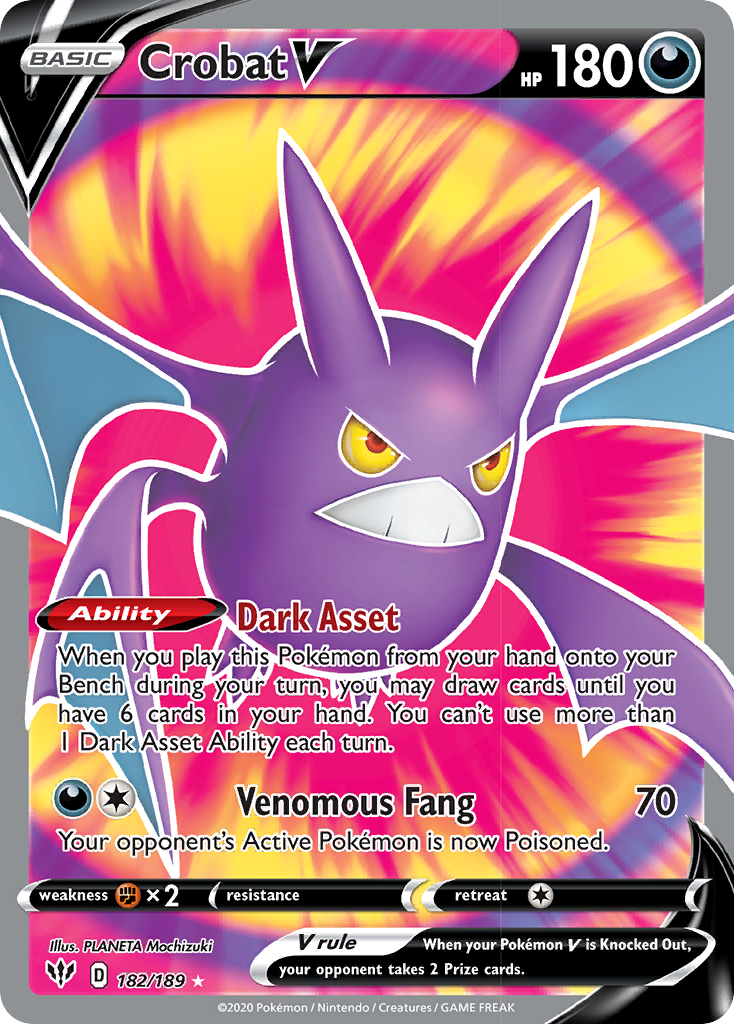 Crobat V (182/189) [Sword & Shield: Darkness Ablaze] - Comfy Hobbies