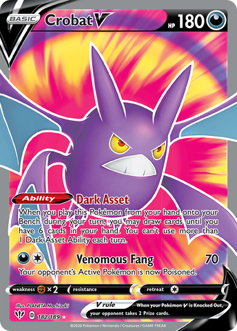 Crobat V (182/189) [Sword & Shield: Darkness Ablaze] - Comfy Hobbies