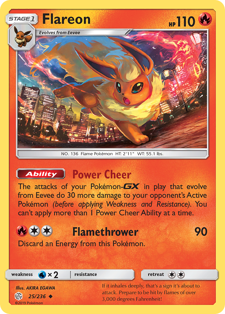 Flareon (25/236) [Sun & Moon: Cosmic Eclipse] - Comfy Hobbies