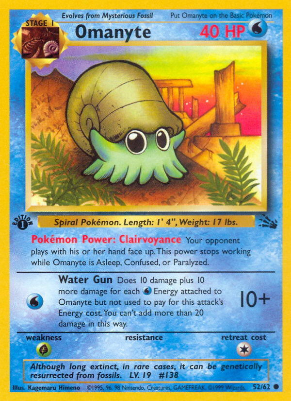Omanyte (52/62) [Fossil 1st Edition] - Comfy Hobbies