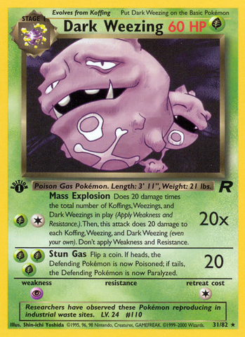 Dark Weezing (31/82) [Team Rocket 1st Edition] - Comfy Hobbies