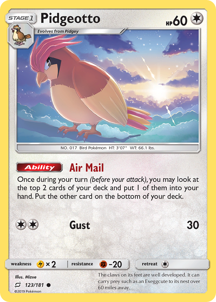 Pidgeotto (123/181) [Sun & Moon: Team Up] - Comfy Hobbies