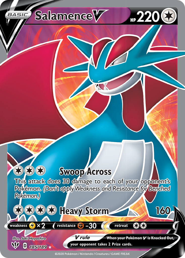 Salamence V (185/189) [Sword & Shield: Darkness Ablaze] - Comfy Hobbies