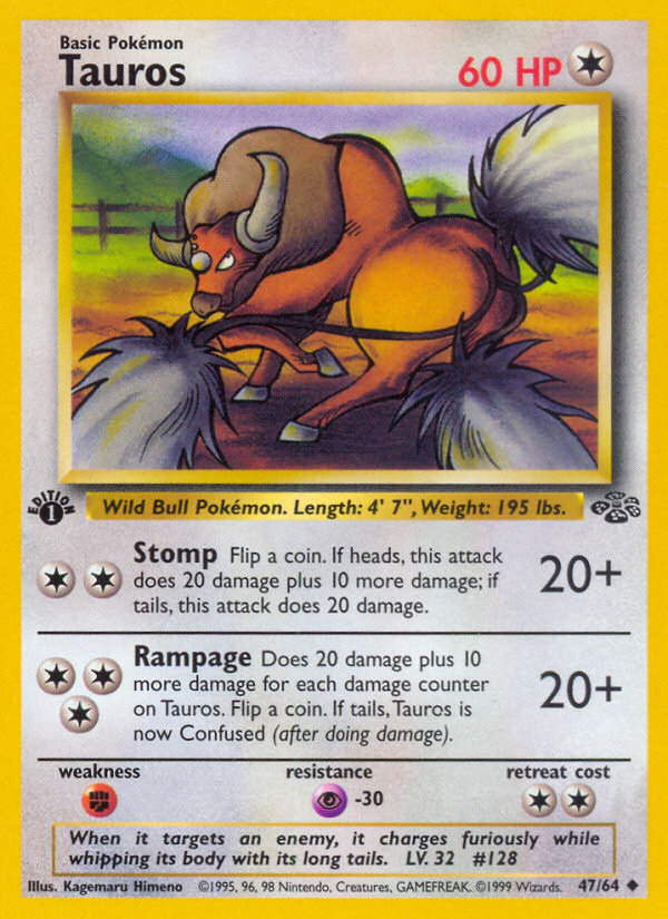 Tauros (47/64) [Jungle 1st Edition] - Comfy Hobbies