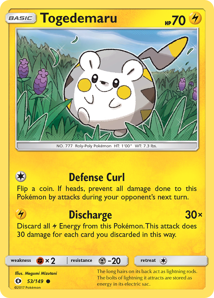 Togedemaru (53/149) [Sun & Moon: Base Set] - Comfy Hobbies