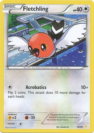 Fletchling (16/30) [XY: Trainer Kit 3 - Pikachu Libre] - Comfy Hobbies
