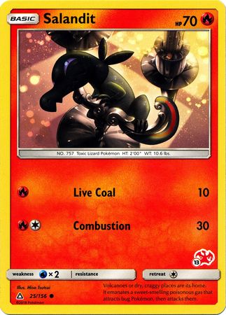 Salandit (25/156) (Charizard Stamp #13) [Battle Academy 2020] - Comfy Hobbies