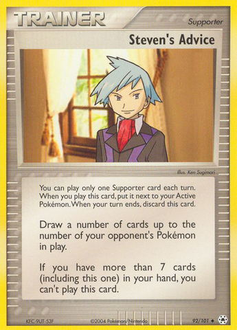 Steven's Advice (92/101) [EX: Hidden Legends] - Comfy Hobbies