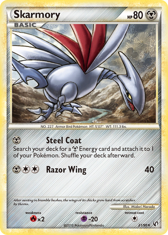 Skarmory (21/90) [HeartGold & SoulSilver: Undaunted] - Comfy Hobbies