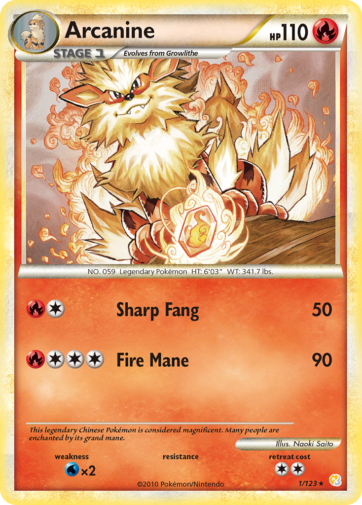 Arcanine (1/123) [HeartGold & SoulSilver: Base Set] - Comfy Hobbies