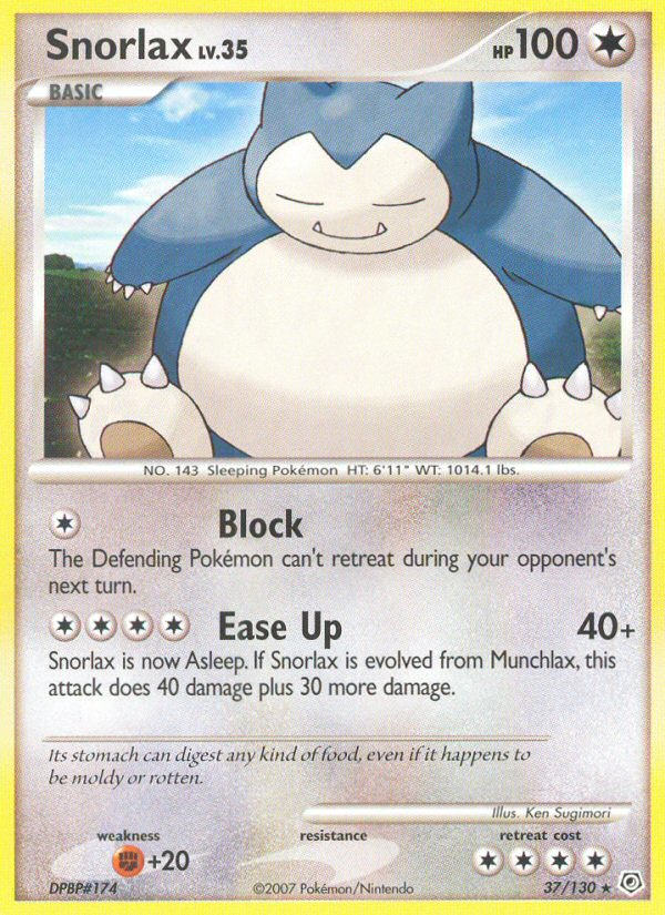 Snorlax (37/130) [Diamond & Pearl: Base Set] - Comfy Hobbies