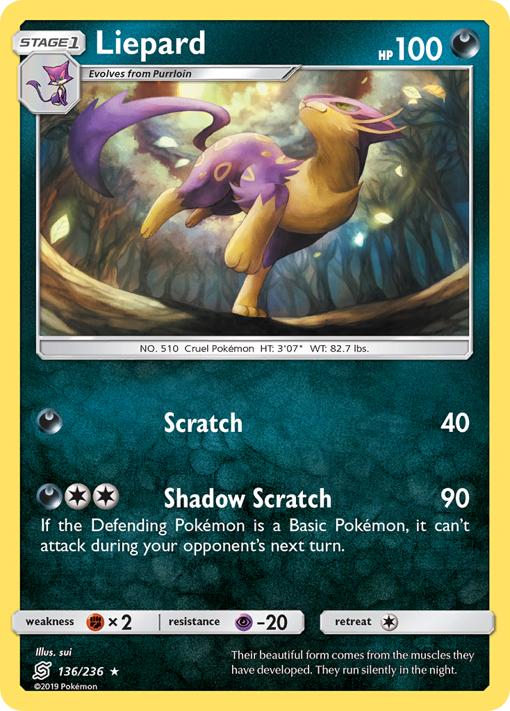 Liepard (136/236) [Sun & Moon: Unified Minds] - Comfy Hobbies