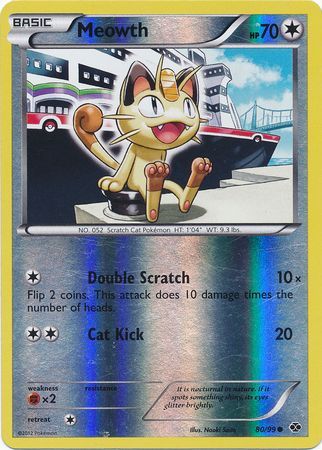 Meowth (80/99) (Mirror Reverse Holo) [Black & White: Next Destinies] - Comfy Hobbies