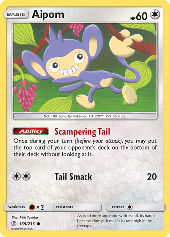Aipom (169/236) [Sun & Moon: Cosmic Eclipse] - Comfy Hobbies