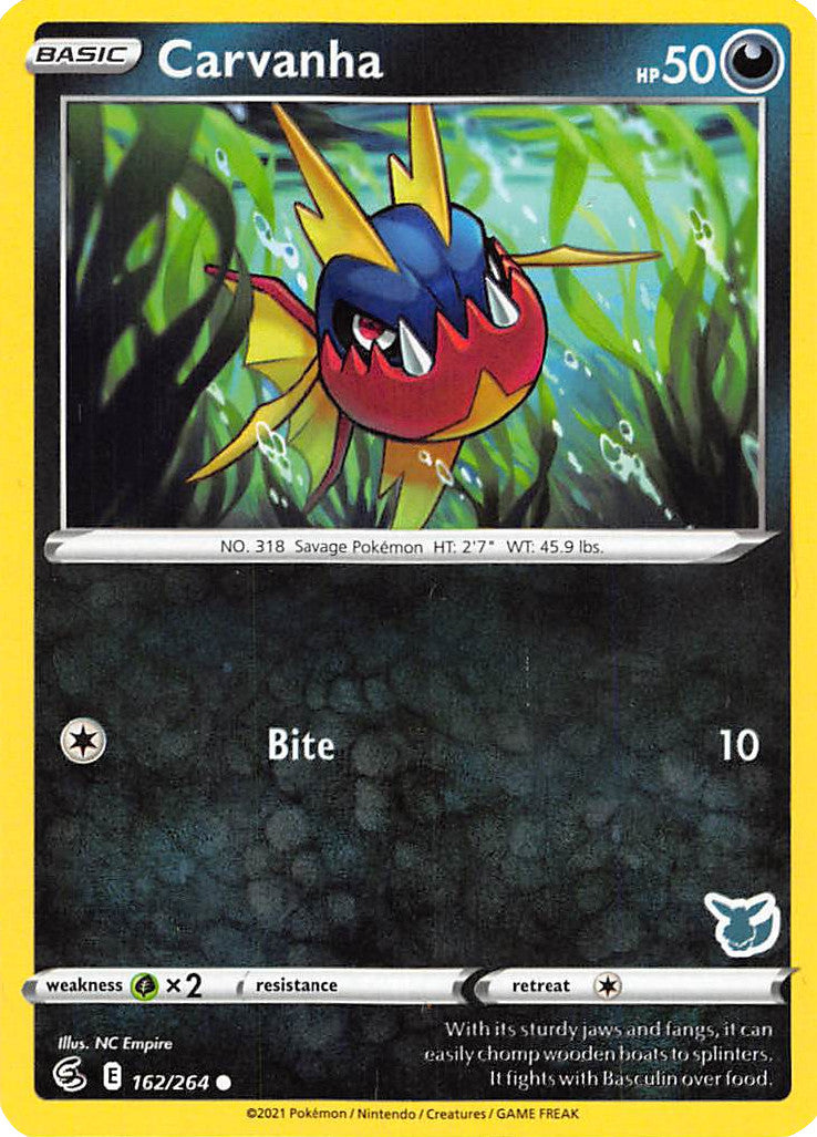 Carvanha (162/264) (Eevee Deck) [Battle Academy 2022] - Comfy Hobbies
