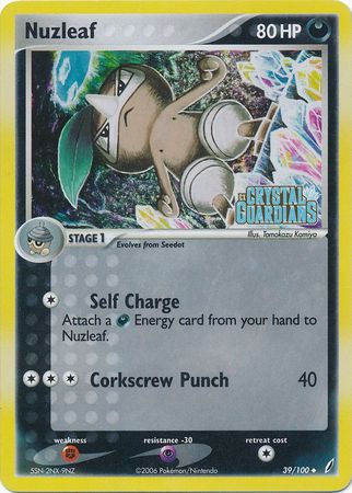 Nuzleaf (39/100) (Stamped) [EX: Crystal Guardians] - Comfy Hobbies