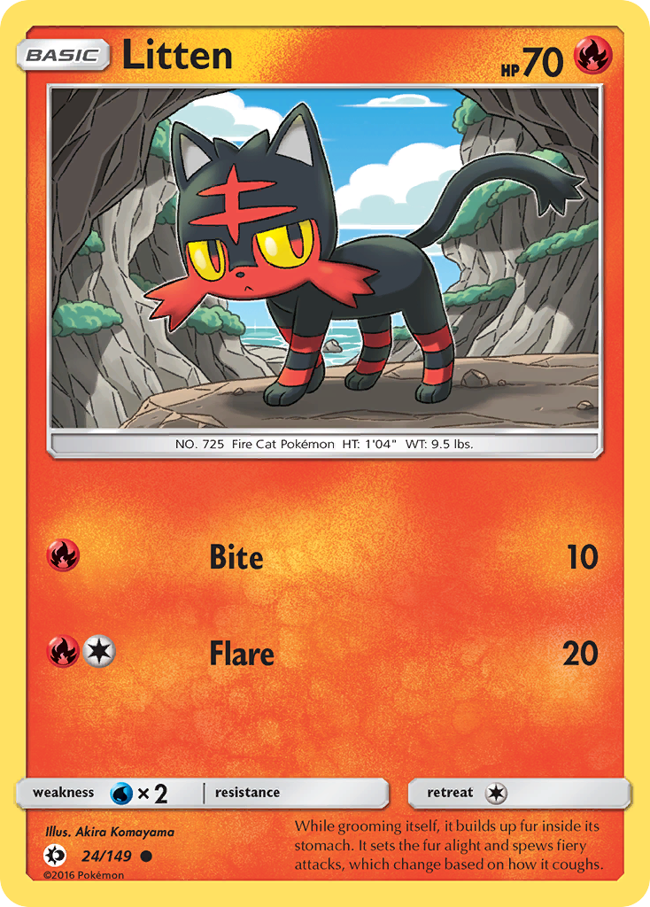 Litten (24/149) [Sun & Moon: Base Set] - Comfy Hobbies