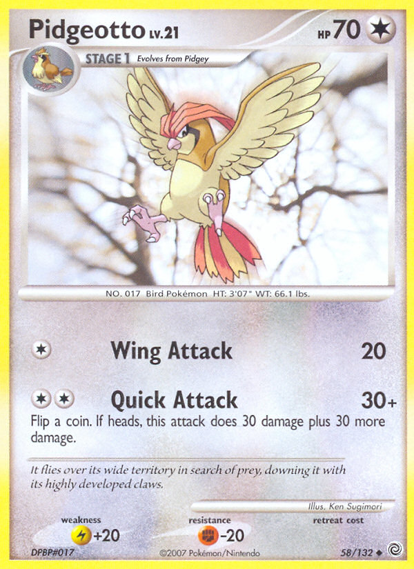 Pidgeotto (58/132) [Diamond & Pearl: Secret Wonders] - Comfy Hobbies