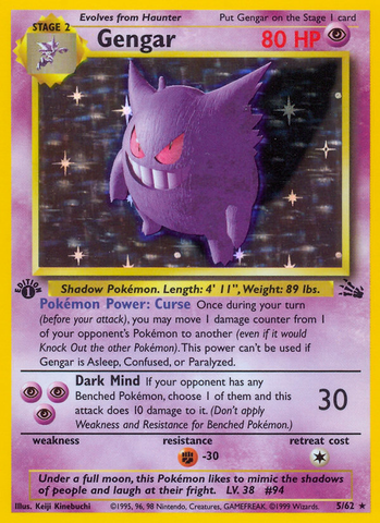 Gengar (5/62) [Fossil 1st Edition] - Comfy Hobbies